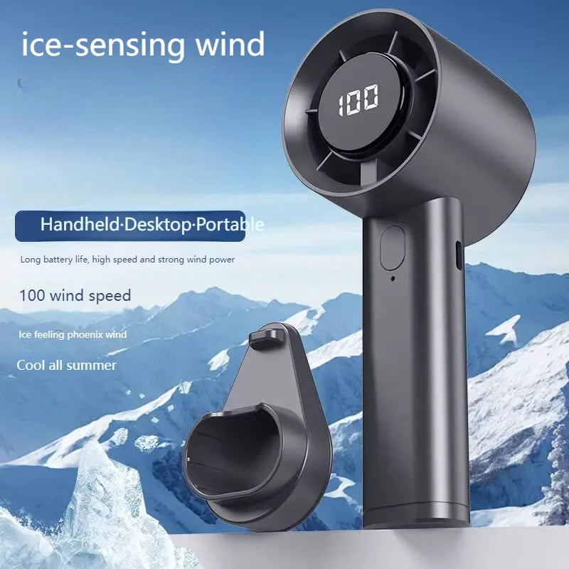 Portable Mini Handheld Fan with LED Display