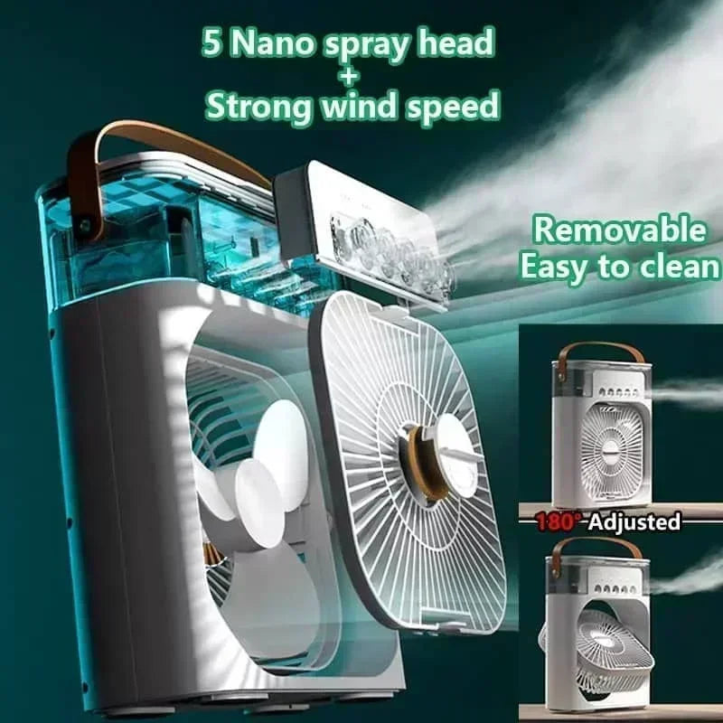 Air Cooler LED Night Light Humidifier Portable Cooling Device
