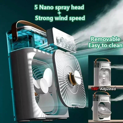 Air Cooler LED Night Light Humidifier Portable Cooling Device