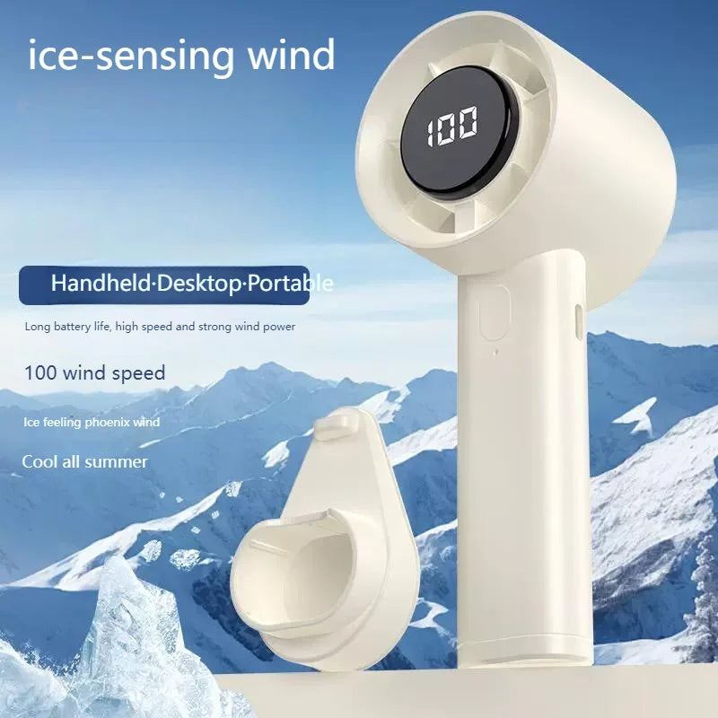 Portable Mini Handheld Fan with LED Display