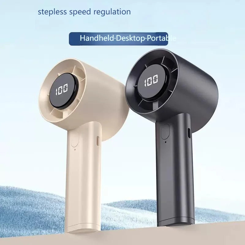 Portable Mini Handheld Fan with LED Display