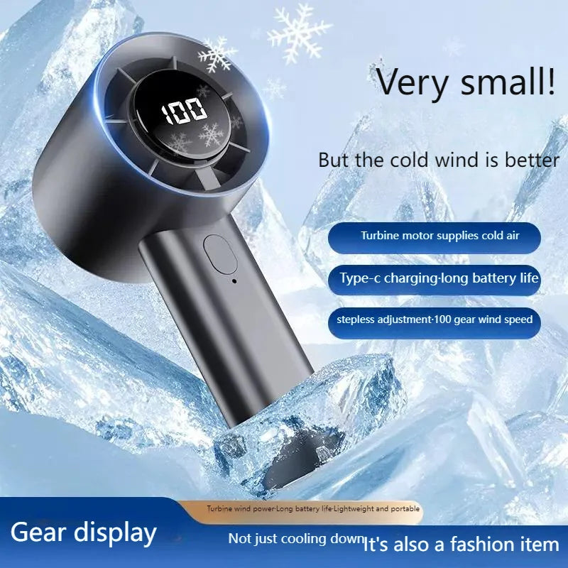 Portable Mini Handheld Fan with LED Display
