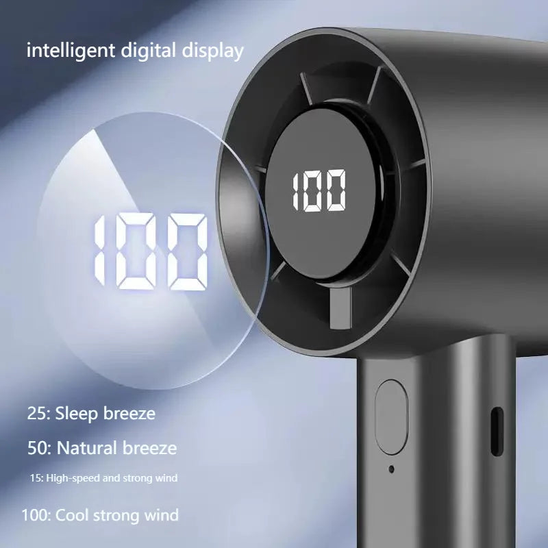 Portable Mini Handheld Fan with LED Display