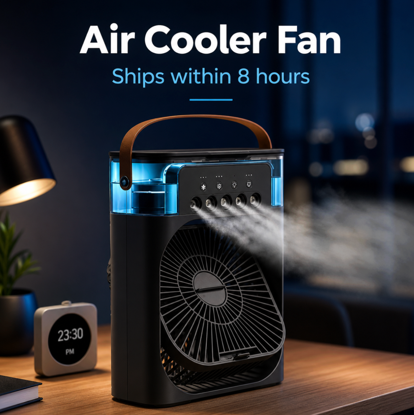 Air Cooler LED Night Light Humidifier Portable Cooling Device