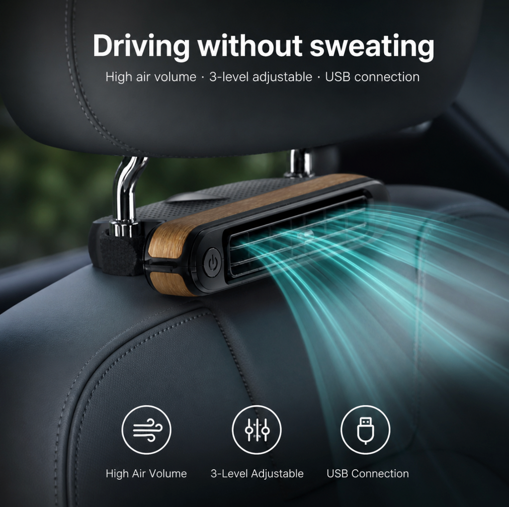 Portable Electric Car Headrest Fan